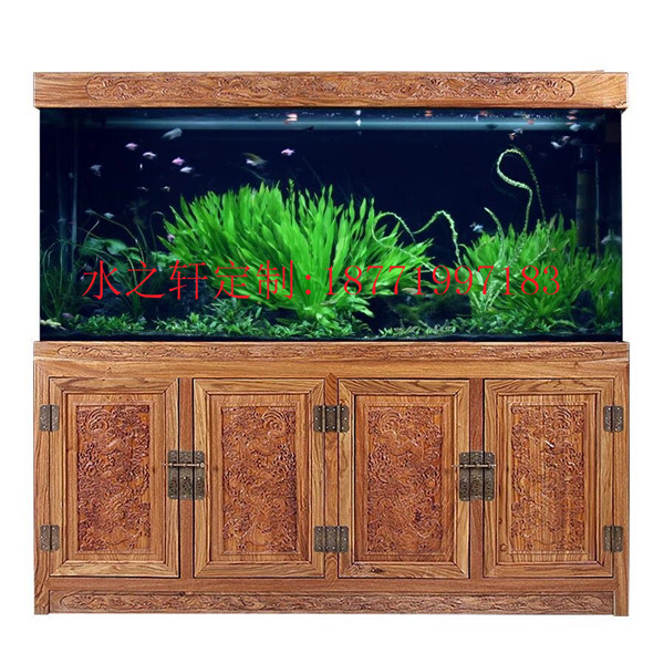 花梨雕龍魚缸