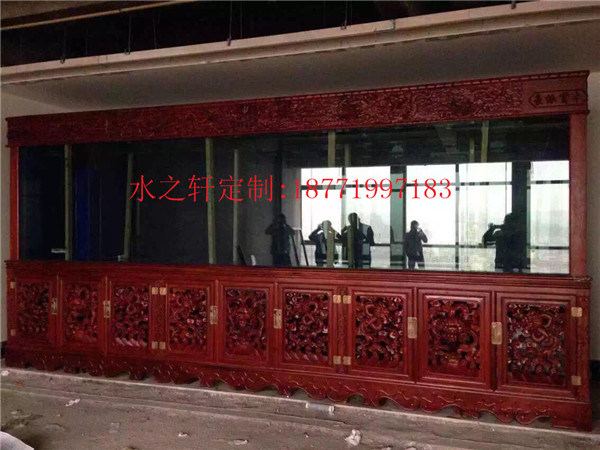 花梨雕龍魚缸