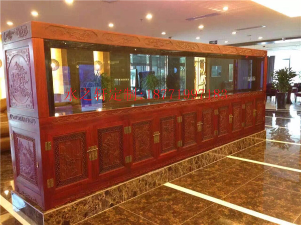 花梨雕龍魚缸